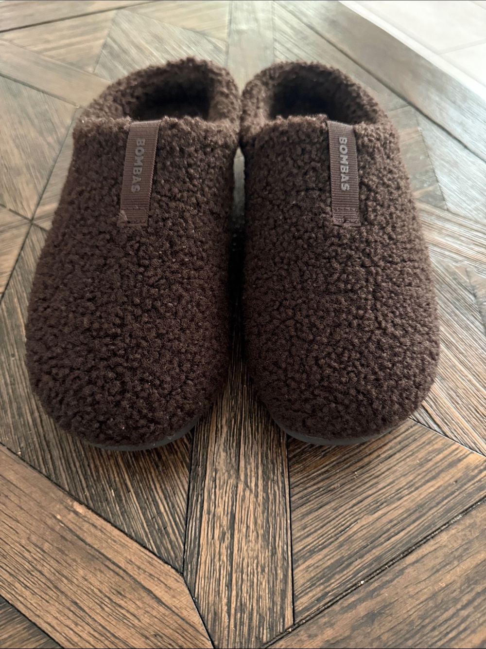 Bombas Women’s Sunday Slippers Espresso Brown Plush Sherpa Fleece Size 9